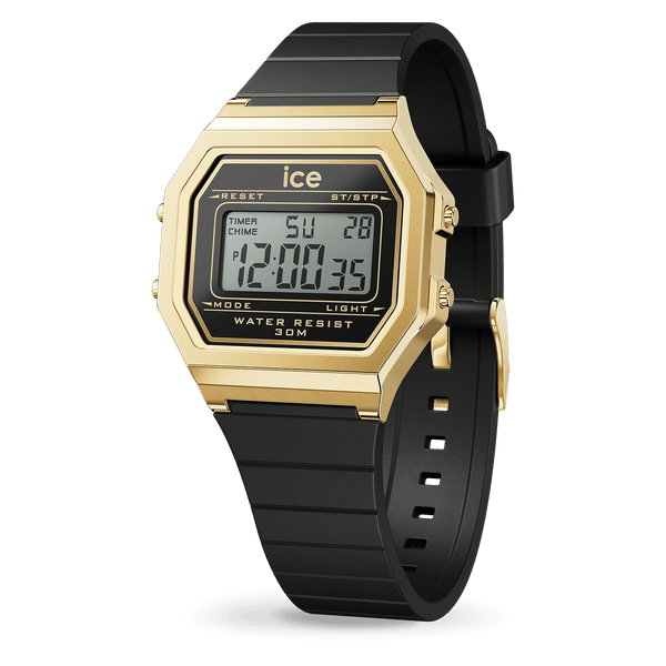Montre femme ICE digit retro - Black gold