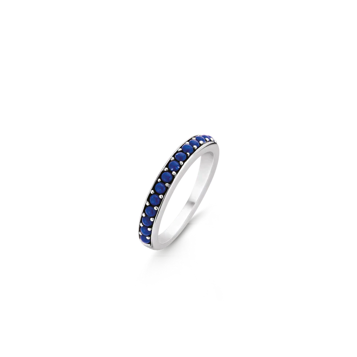 Bague argent et pierres bleu foncé TI SENTO