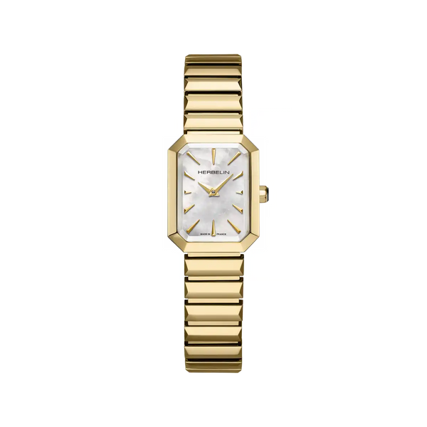 MONTRE FEMME OCTOGÔNE NACRE BLANCHE HERBELIN