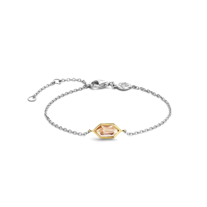 Bracelet argent et pierre rose nude TI SENTO