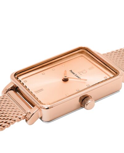 Coffret Femme ARIANE Cadran Doré rose Bracelet Cuir Rose