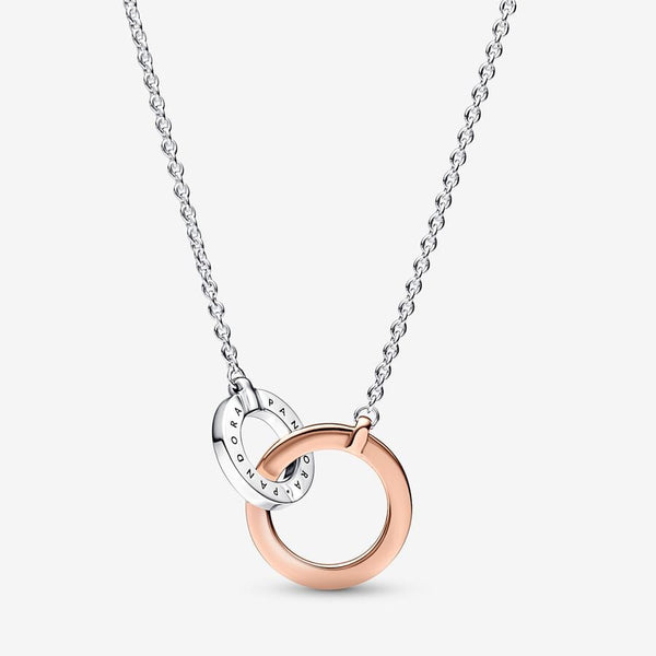 Collier Cercles Entrelacés Bimatière Pandora Signature