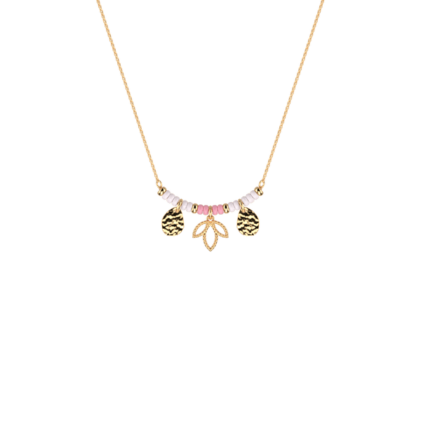 Collier Lotus Pampille Rose Les Georgettes