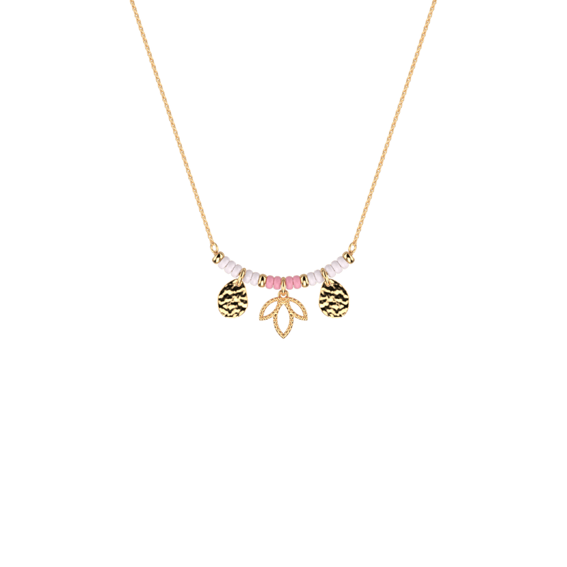 Collier Lotus Pampille Rose Les Georgettes