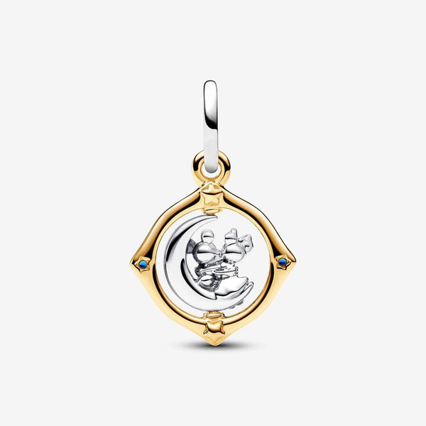 Charm Pendant Disney Mickey et Minnie Lune Pivotante Bimatière PANDORA