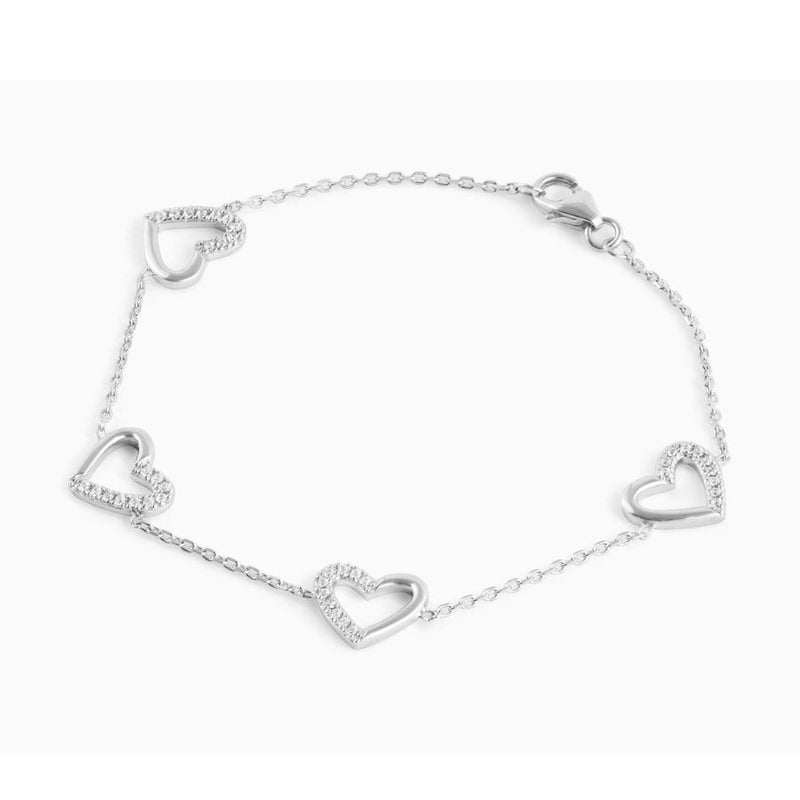 Bracelet cœurs argent