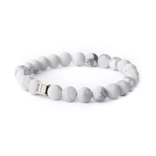 Bracelet avec pierre Howlite mate de 8 mm Gemini