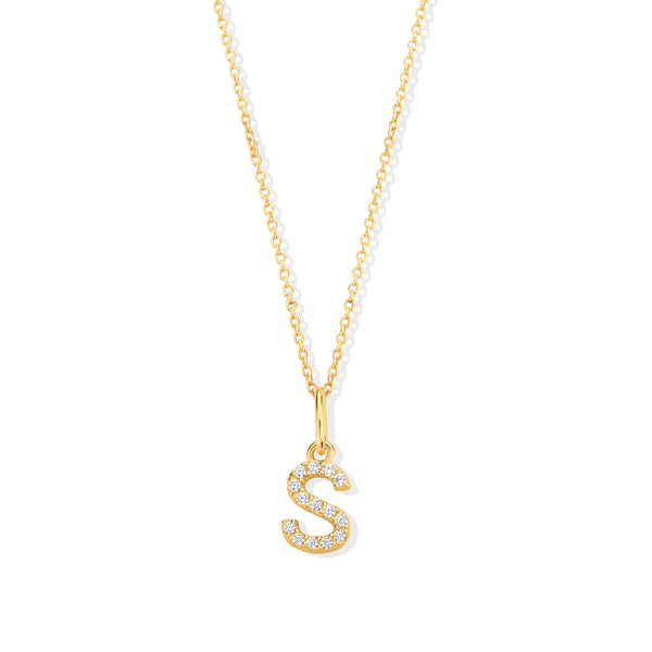 Collier argent doré + pendentif "S"