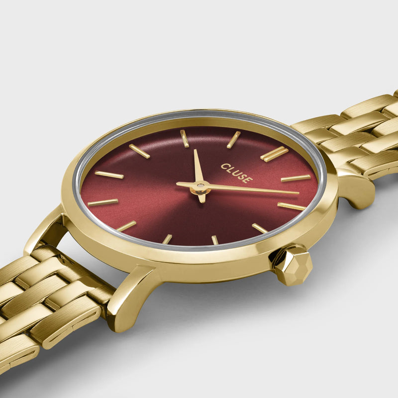 Montre Femme Boho Chic Petite Steel Watch, Dark Cherry Cluse