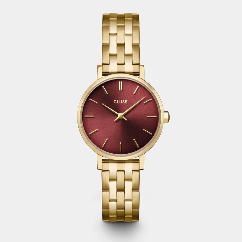 Montre Femme Boho Chic Petite Steel Watch, Dark Cherry Cluse