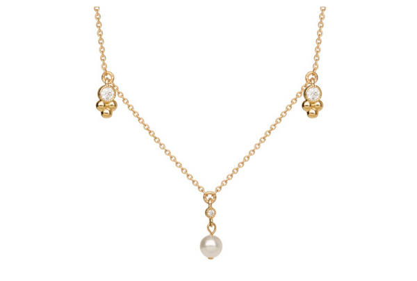 Collier perle et oxydes plaqué or