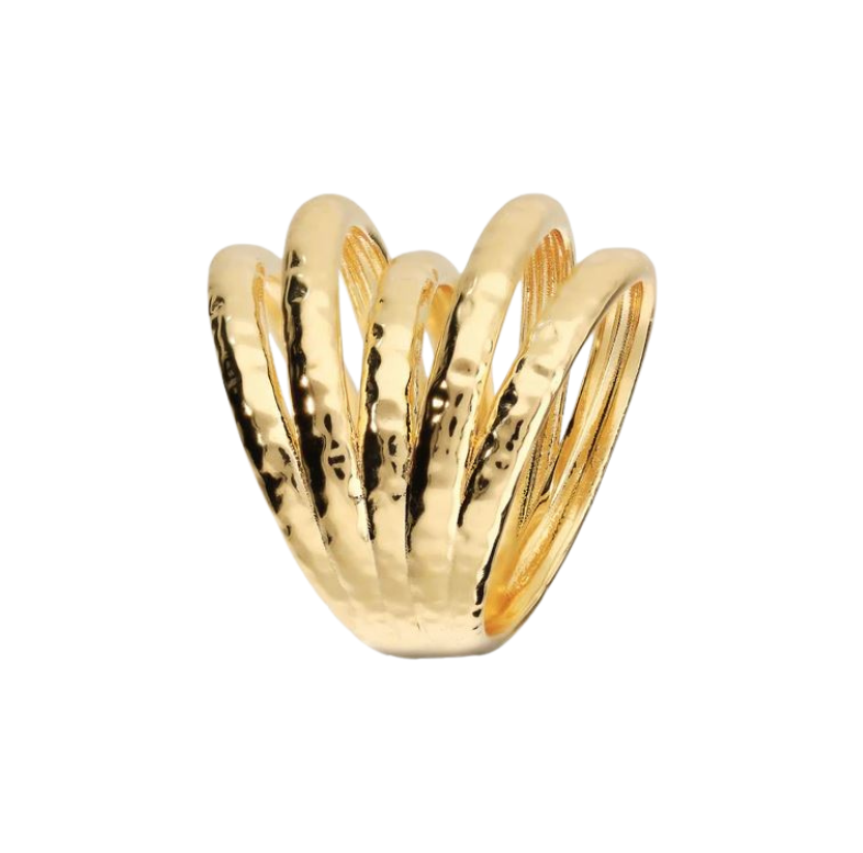 Bague à bande multifil martelée ETRUSCA