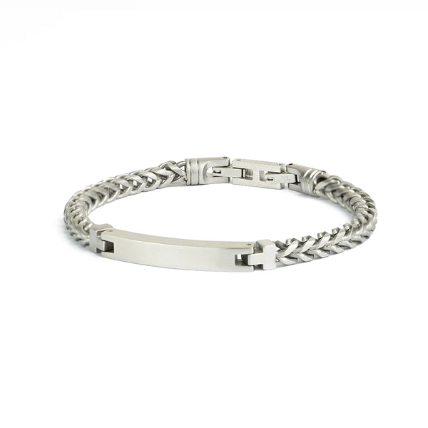 Bracelet 5 mm en acier inoxydable finition argentée Gemini