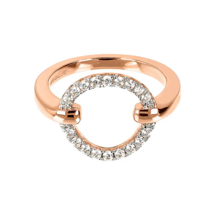 Bague cocktail avec cercle en oxyde de zirconium BRONZALLURE