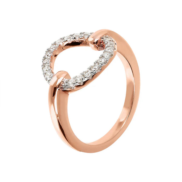 Bague cocktail avec cercle en oxyde de zirconium BRONZALLURE