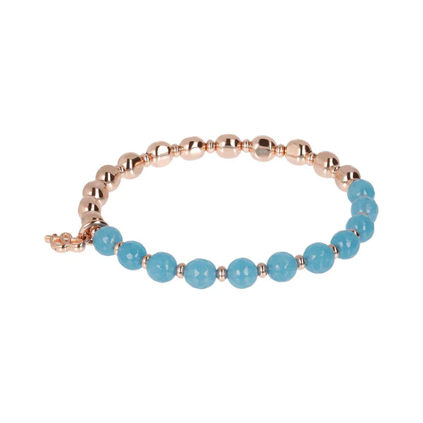 Bracelet Élastique avec quartz bleu BRONZALLURE