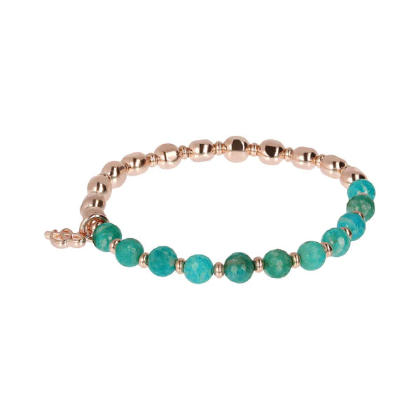 Bracelet Élastique avec amazonite turquoise BRONZALLURE