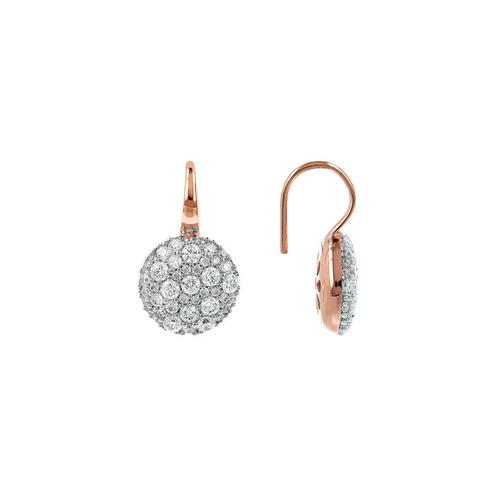 Boucles d'oreilles pendantes avec pavé rond BRONZALLURE