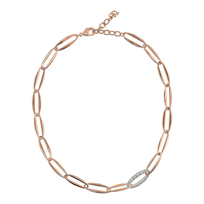 Collier ras du cou à maillons marquise BRONZALLURE