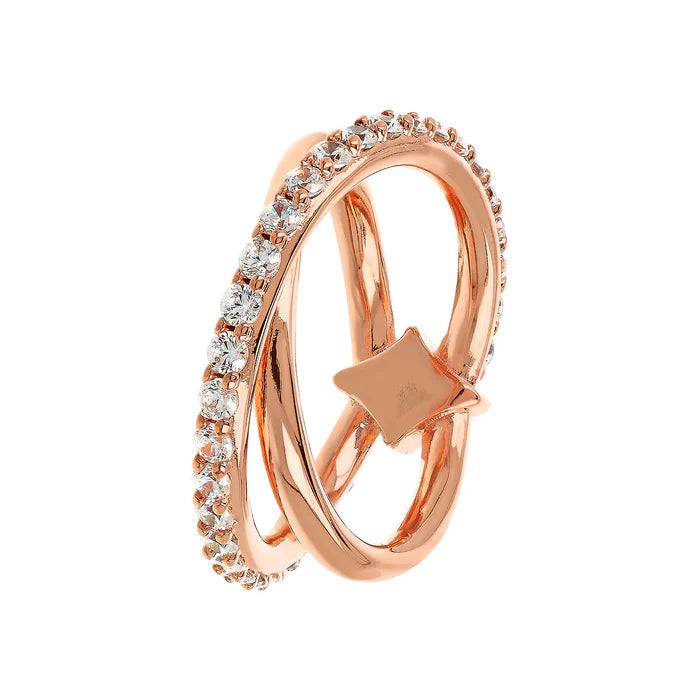 Bague Double Entrelacée Étoile BRONZALLURE