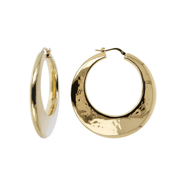 Boucles d'oreilles pendantes cercle martelé ETRUSCA