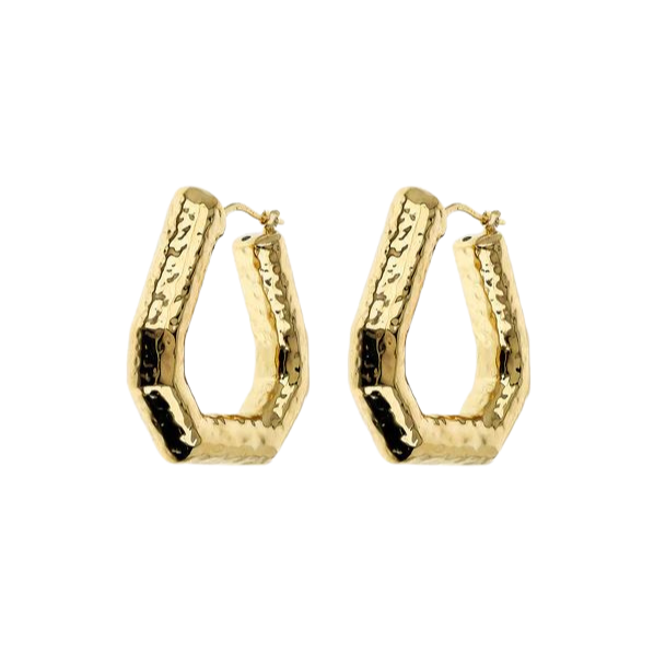 Boucles d'oreilles créoles géométriques martelées ETRUSCA