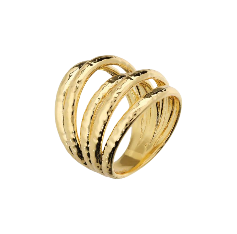 Bague à bande multifil martelée ETRUSCA