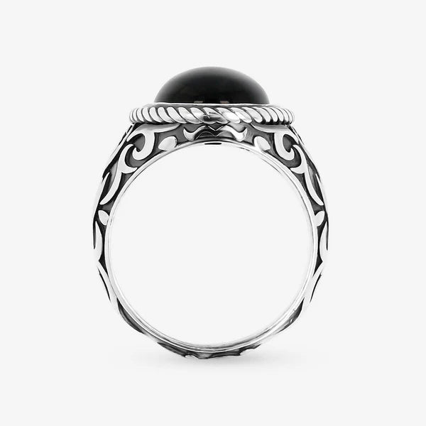 Bague Homme Tribal Chevalier avec Onyx noir ALBERT M