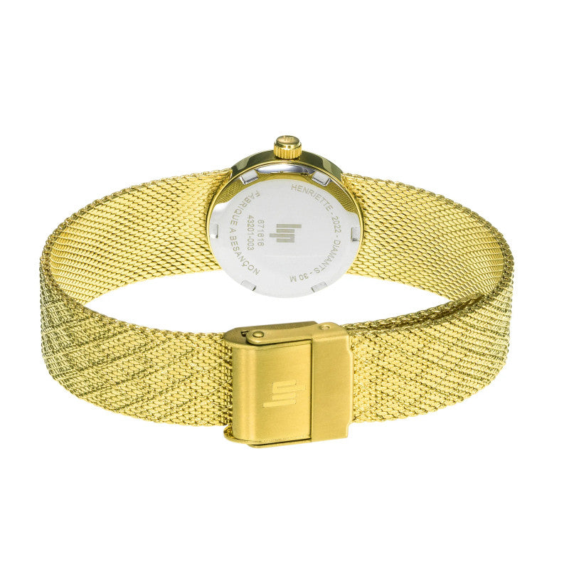 MONTRE FEMME HENRIETTE MANCHETTE DIAMANTS 22 MM LIP