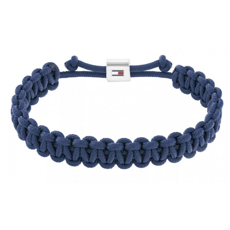 Bracelet Homme Acier Textile Nylon Tressé Bleu Tommy Hilfiger