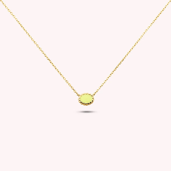 Collier ras du cou ATMA - Amazonite et jaune AGATHA
