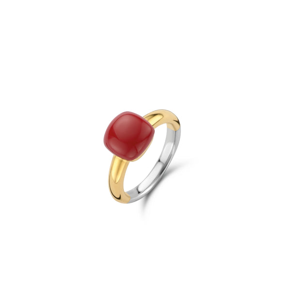 Bague vermeil rouge corail TI SENTO