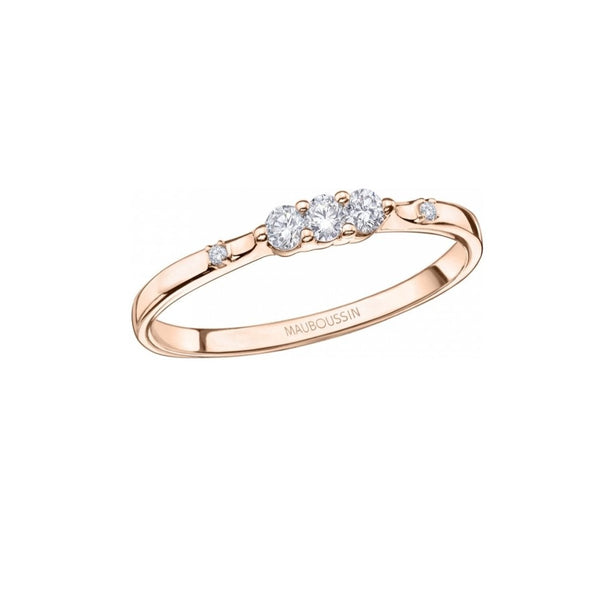 BAGUE TROIS GRAINS D'AMOUR Or rose, diamants MAUBOUSSIN