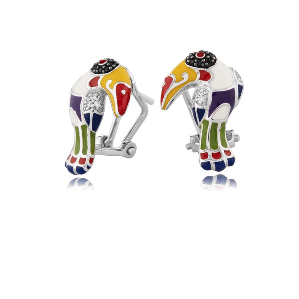 Boucles d'oreilles argent Toucan UNA STORIA