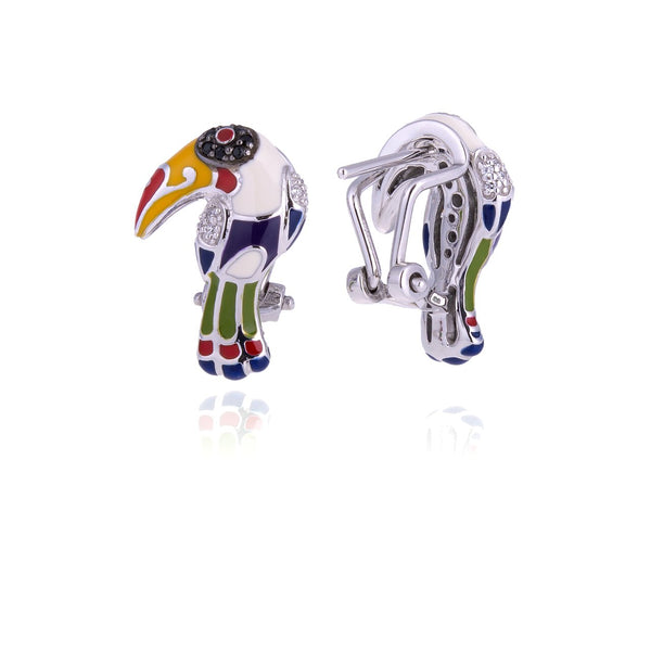 Boucles d'oreilles argent Toucan UNA STORIA