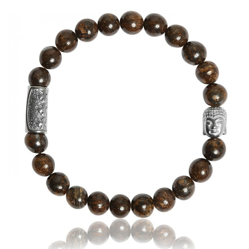 Bracelet Agate Noire et Bouddha LAUREN STEVEN