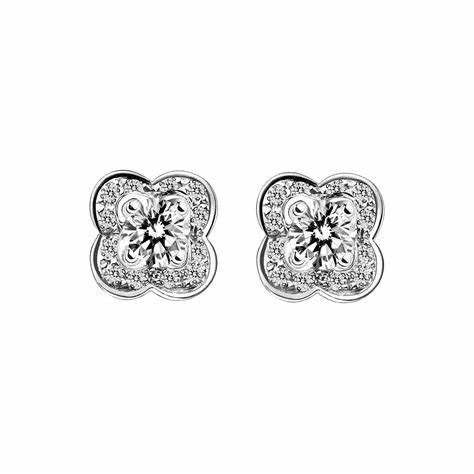 BOUCLES D'OREILLES CHANCE OF LOVE Or blanc, diamants