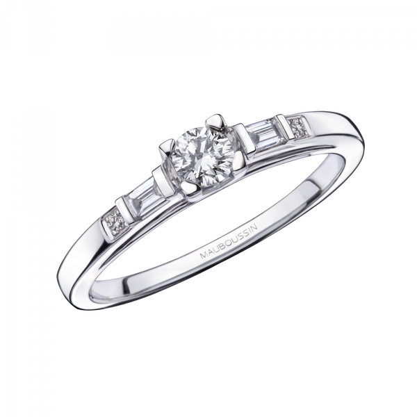 SOLITAIRE COURTISANE Or blanc, diamants MAUBOUSSIN