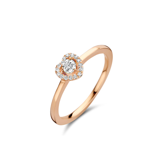 Bague salina or rose & diamants