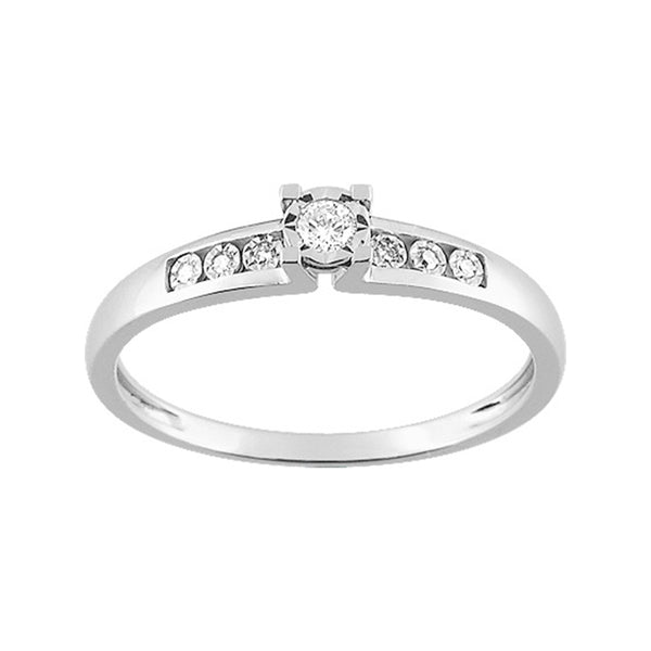 SOLITAIRE ACCOMPAGNE DIAMANT 0.076 CTS OR BLANC
