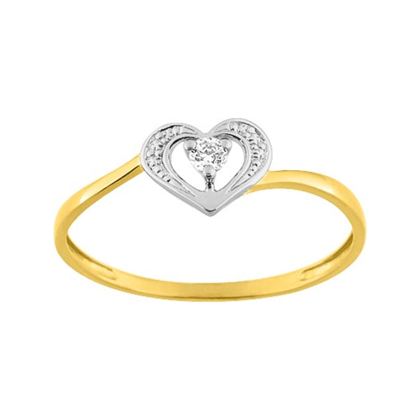 BAGUE COEUR OXYDES OR BICOLORE