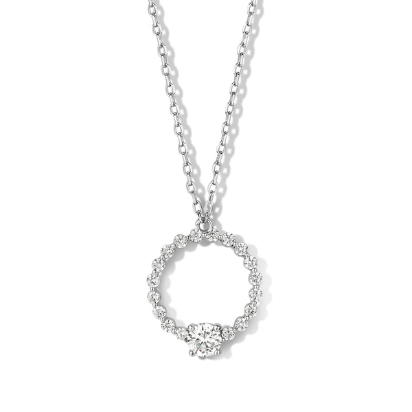 Collier argent, pendentif sertie de zirconium