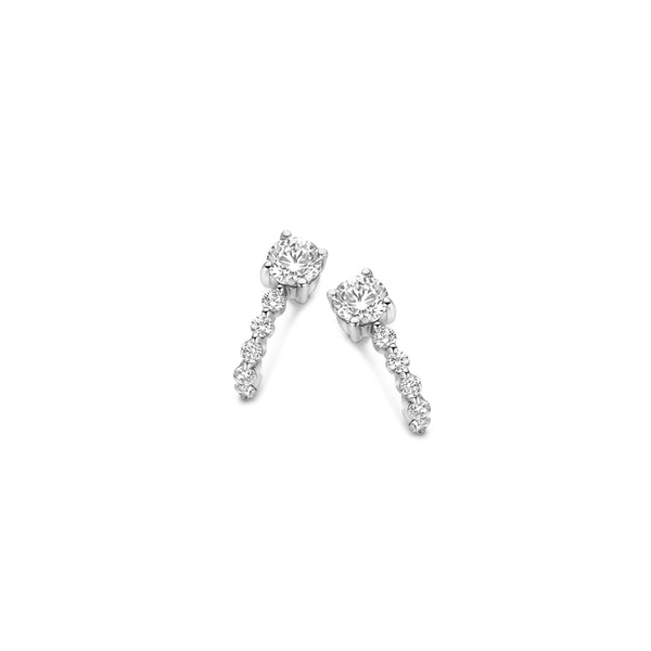 Boucles d'oreilles argent serties de zirconium