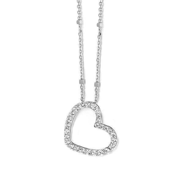 Collier coeur argent et oxydes