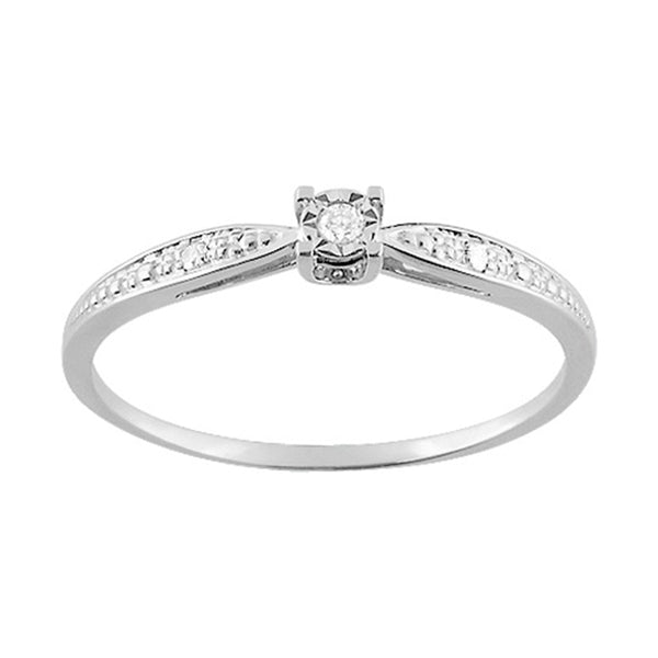 SOLITAIRE ACCOMPAGNE DIAMANT 0.03 CTS OR BLANC
