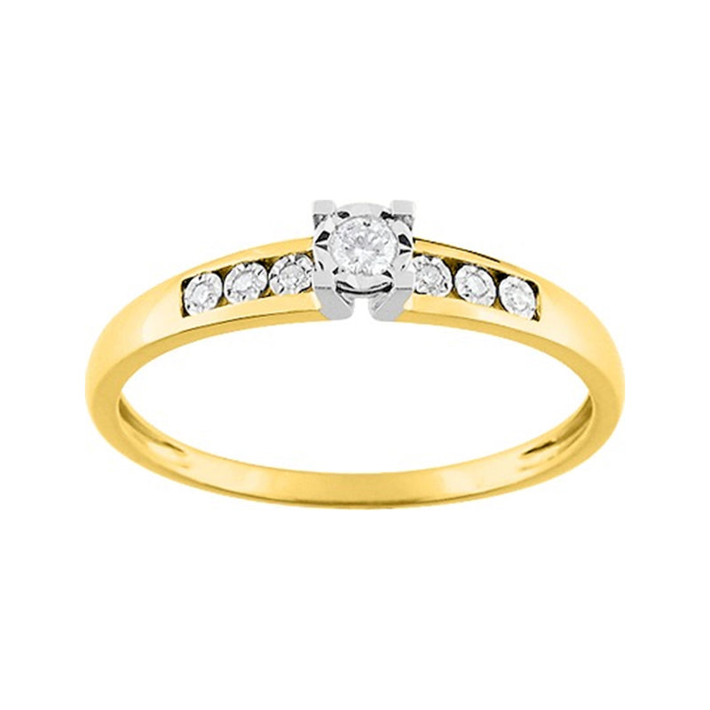 SOLITAIRE ACCOMPAGNE DIAMANT 0.07 CTS OR BICOLORE