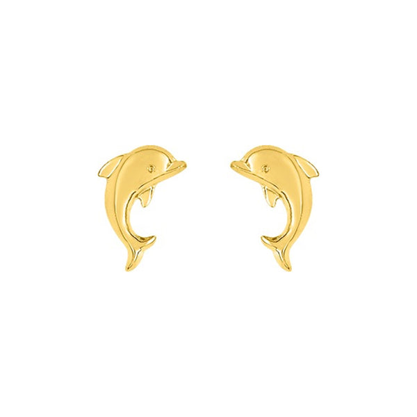 Boucles d'oreilles dauphin or jaune