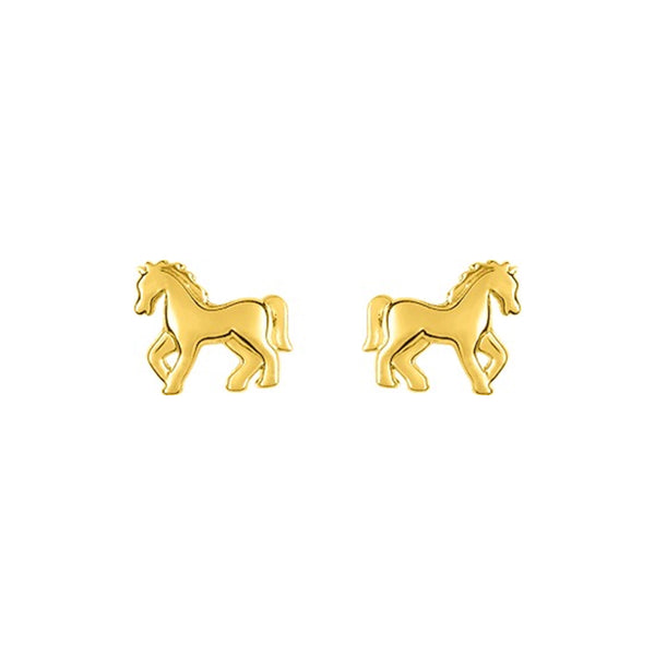 Boucles d'oreilles cheval or jaune