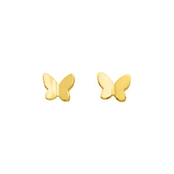 Boucles d'oreilles papillon or jaune