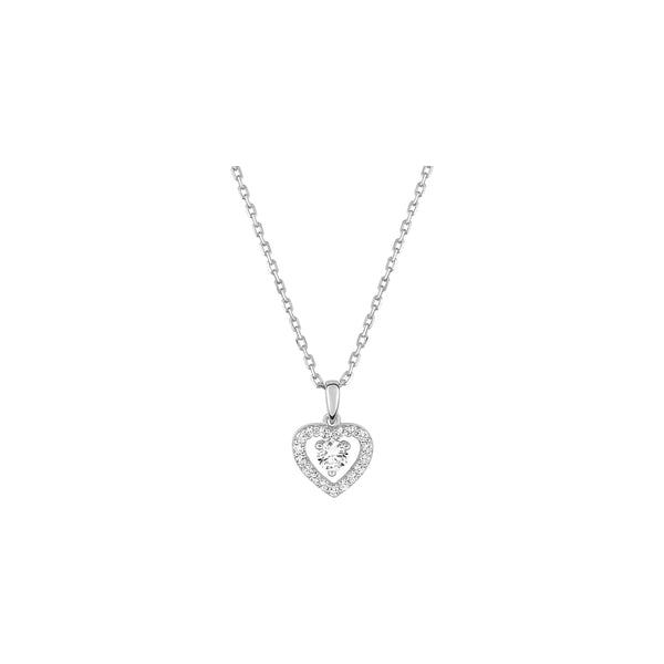 Collier coeur oxydes argent